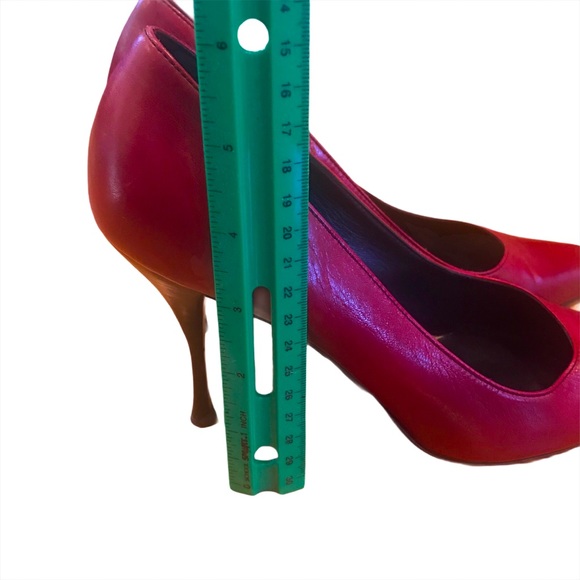 Prada Burgundy Leather Stiletto Pumps - Picture 6 of 6